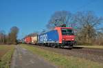 SBB Cargo Bombardier Traxx 482 014-8 mit KLV Zug in Maintal Ost am 28.02.21