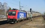 SBB Cargo mit Traxx '482 044-5' Güterzug, passiert den Bahnhof von B Jungfernheide in westlicher Richtung auf Gleis 4.