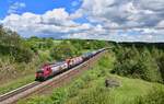 482 047 + 185 685 mit einem Kesselzug am 22.05.2021 bei Laaber.