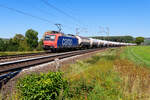 482 006 SBB Cargo mit einem Gaskesselzug bei Retzbach-Zellingen Richtung Wrzburg, 09.09.2020