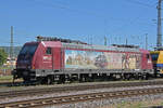 Re 482 046-0 steht am 06.09.2023 auf einem Abstellgleis beim badischen Bahnhof.