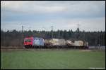 482 047-8 am 25.03.08 mit einen Containerzug mit Fahrtrichtung Graben-Neudorf am Km 28,0 der Rheintalbahn (KBS 702) kurz vor Waghusel.