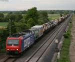 Re 482 027-0 mit einem Klv gen Offenburg am km 70,6 bei Dummersheim 17.5.08