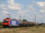 Re 482 036-1 mit einem ler gen RGN am km 33,0 der KBS700 24.7.08