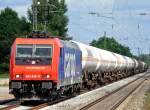 Re 482 039 der SBB Cargo mit einem Gaszug am 05.08.08 in Friesenheim (Baden)