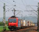 Re 482 012-8 mit einem KLV in Richtung Offenburg in Muggensturm Nord 15.4.09