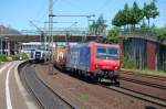 482 002-3 mit einem KLV, am 23.5.2009 durch HH-Harburg