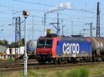 482 015-5 der SBB Cargo erreicht am 13.6.2009 Grokorbetha.