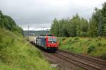 RE 482 035-3 mit dem Transped-Zug Verona - Wanne am 25.06.09 bei der Ausfahrt aus dem Bahnhof Altenbeken.