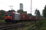 482 027-0 mit einem Containerzug in Hamburg Unterelbe am 09.07.2009