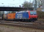 482 015-5 von der SBB Cargo mit einem Containerzug am 25.03.2010 bei der einfahrt in Aachen West