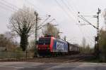 SBB Cargo Re 482 011-4 mit einem Gterzug am Km 28,190 in Dsseldorf am 12.04.2010