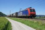 Re 482 018-9 nhert sich am 5.6.10 Dottikon-Dintikon.