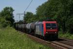 482 042-9 der SBB Cargo mit einem Kesselwagenzug bei der Durchfahrt durch Hannover-Ahlten am 5.06.10