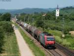 Re 482 006-4 mit einem Mischer gen Sden bei Denzlingen 14.7.10