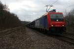 Mosolf Autologistikzug mit 482 044 in bach Palenberg nach Erkelenz am   06.02.2011