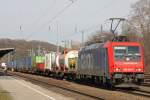 SBB Cargo 482 044-5 am 12.3.11 mit einem Containerzug bei der Durchfahrt durch Kln-West.