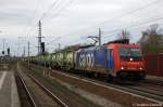 482 040-3 SBB Cargo mit Flssigkeitscontainer von der Firma H&S Foodtrans in Rathenow in Richtung Wustermark unterwegs.