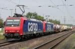 Die 482 018-9 zieht Container in DT durch Ratingen Lintorf am 17.08.2011