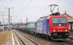 482 035 mit KLV Zug bei der Durchfahrt in Wien-Nussdorf Richtung Handelskai am 23.11.2011.