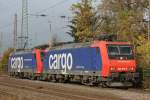 Die SBB Cargo 482 005 hing am 13.11.11 hinter der 482 023,welche gemeinsam durch Ratingen-Lintorf fuhren.