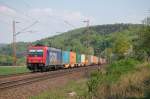 482 047-8 mit Containerzug am 25.04.2011 bei Salzderhelden