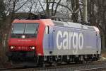 SBB Cargo 482 011 am 5.1.11 als Lz bei der Durchfahrt durch Ratingen-Lintorf.