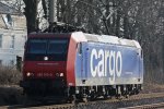 Die SBB Cargo 482 013 am 4.2.12 als Lz bei der Durchfahrt durch Ratingen-Lintorf.