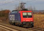 Nachschuss auf die 482 041-1 SBB als Tfzf bei Staffelstein am 07.03.2012.