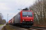 482 014-8 der SSB Cargo auf der KSB 485 bei Zweibrggen / bach-Palenberg.