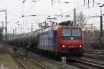 SBB Cargo 482 003 am 7.3.12 mit dem DGS 44676 Basel SBB Rb-Gelsenkirchen-Bissmarck bei der Durchfahrt durch Ratingen-Lintorf.