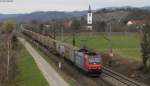 Re 482 010-6 mit einem KLV Zug bei Denzlingen 17.3.12