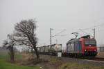 SBB Cargo 482 026 am 17.3.12 mit einem Containerzug bei der Durchfahrt durch Neuss-Allerheiligen.