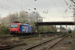 SBB Cargo 482 019-7 in Beuel am 30.3.2012. Im Hintergrund E40 128