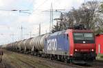 SBB Cargo 482 015 am 11.4.12 mit einem Kesselzug auf dem Weg nach Basel bei der Durchfahrt durch Ratingen-Lintorf.