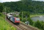 SBB Cargo Re 482 030-4 ist mit einem Getreidezug am 18.07.2012 in Knigstein