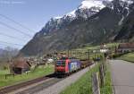 Re 482 031 mit kurzem Gterzug am 25.04.2012 in Silenen