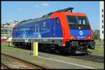 482 037-9 der Infraleuna war vormals fr die SBB Cargo im Einsatz, am 1.9.2012 steht sie auf der Fahrzeugausstellung der Leunawerke.