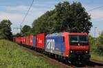 SBB Cargo 482 019 am 24.7.12 mit einem Containerzug bei der Durchfahrt durch Hannover-Ahlten.