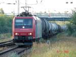 SBB RE 482 031-2 an einem frhen Dienstagmorgen bei der Einfahrt zum Rostocker Seehafen.