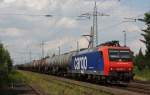 SBB Cargo 482 007 am 9.8.12 mit einem Kesselzug von Gelsenkirchen-Bismark nach Basel in Ratingen-Lintorf.