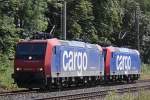 SBB Cargo 482 024 fuhr am 12.8.12 zusammen mit 482 025 durch Ratingen-Lintorf.