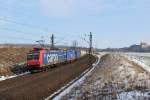 Mitte Mrz 2013 war SBBC 482 023 mit einem KLV-Zug bei Burgstemmen (KBS 350) auf dem Weg Richtung Gttingen.