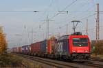 SBB Cargo/RTB 482 047 am 17.11.12 mit einem Containerzug in Ratingen-Lintorf.