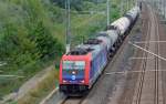 482 037 hat am 23.08.13 Kesselwagen aus Grokorbetha nach Bitterfeld gebracht und fhrt nun mit der Rckleistung zurck nach Grokorbetha.