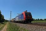 SBB Cargo Re 482 023-9  fhrt fr SBB Cargo International   mit dem Namen  Olten  am 13.06.2013 auf dem berholgleis in Orschweier auf der KBS 703 und wartet auf die berholung von zwei ICE´s.