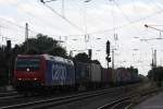 SBB Cargo 482 015  am 6.8.13 mit einem Containerzug in Verden (Aller).
