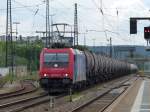 SBB Cargo 482 043 mit einen Kesselzug am 15.05.2014 durch Regensburg(Hbf.).