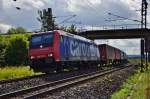 482 011-4 mit einen Containerzug Richtung Norden am 12.08.14 bei Haarbach.