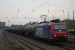 SBB Cargo 482 017 am 16.10.13 mit einem Kesselzug in Düsseldorf-Rath.